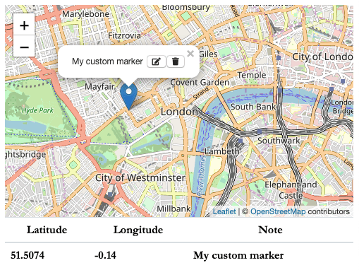 Leaflet Map with Customizable Marker Text