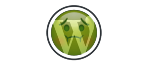 Wordpress logo with nauseated face emoji